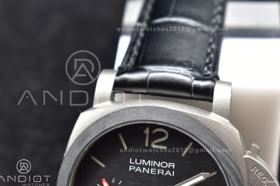 GMT Super Strap W Black VSF Leather P.9011 Dial Clone 42mm Black Best PAM1096 on Titanium Luminor 1:1 Edition 0223